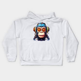 Cartoon monkey robot. T-Shirt, Sticker. Kids Hoodie